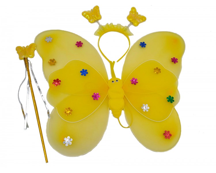 Costume da fata con farfalla | Giallo Costume da fata con farfalla | Giallo