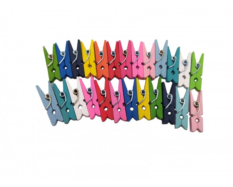 Mollette in legno | Multicolore / 2,5cm - 25 pezzi Mollette in legno | Multicolore / 2,5cm - 25 pezzi
