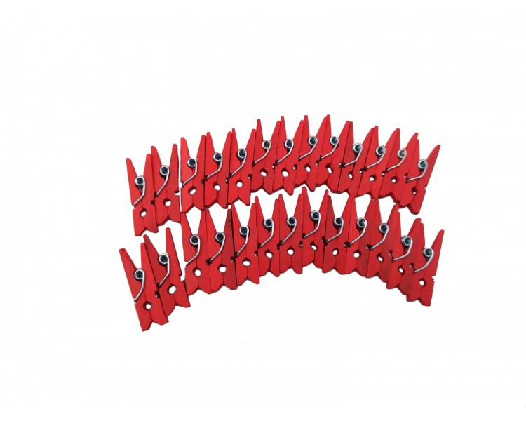 Mollette in legno | Rosso / 2,5 cm - 25 pezzi Mollette in legno | Rosso / 2,5 cm - 25 pezzi