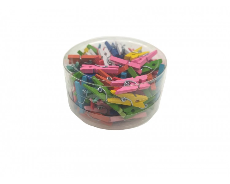 Mollette in legno | Multicolore / 2,5 cm - 100 pezzi Mollette in legno | Multicolore / 2,5 cm - 100 pezzi