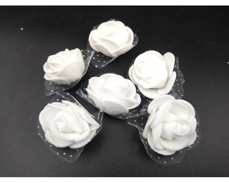 Fiori decorativi | Bianco / 3 cm - 50 pezzi Fiori decorativi | Bianco / 3 cm - 50 pezzi