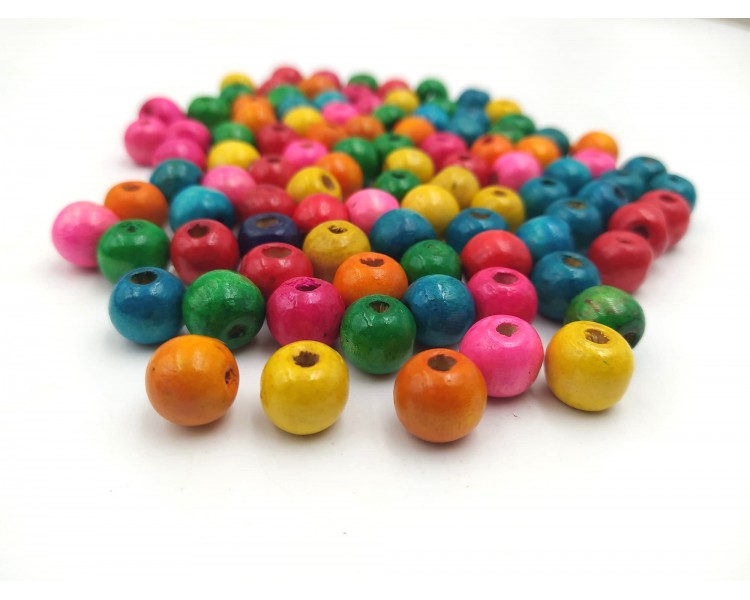 Perline di legno | Multi colori / 0,9 cm - 50 g Perline di legno | Multi colori / 0,9 cm - 50 g