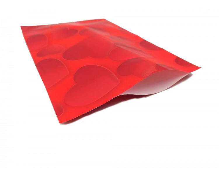 Buste Rosso Piatte Stampa Cuori - 20x32 cm - 50 Pezzi Buste Rosso Piatte Stampa Cuori - 20x32 cm - 50 Pezzi