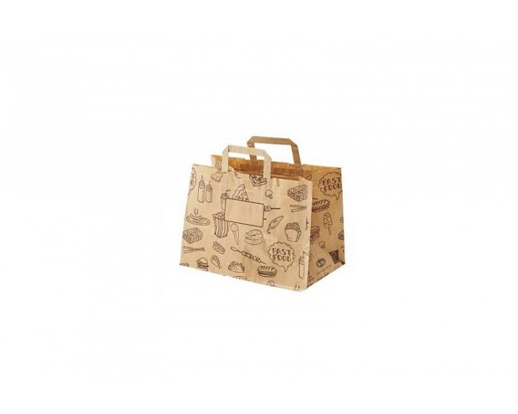 Shopper Avana con Scritte - 32+21x27 cm - 50 Pezzi Shopper Avana con Scritte - 32+21x27 cm - 50 Pezzi