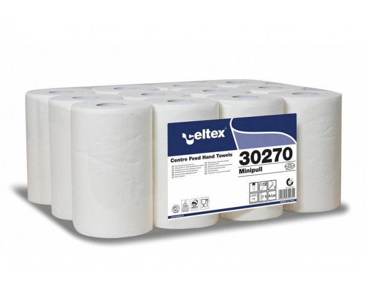 Asciugamano ad Estrazione Centrale MINIPULL - Celtex - 2V - 76 mt x 12 Rotoli Asciugamano ad Estrazione Centrale MINIPULL - Celtex - 2V - 76 mt x 12 Rotoli