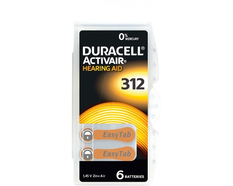 DURACELL | DA312 Acustica Activeair| 6 Pezzi DURACELL | DA312 Acustica Activeair| 6 Pezzi