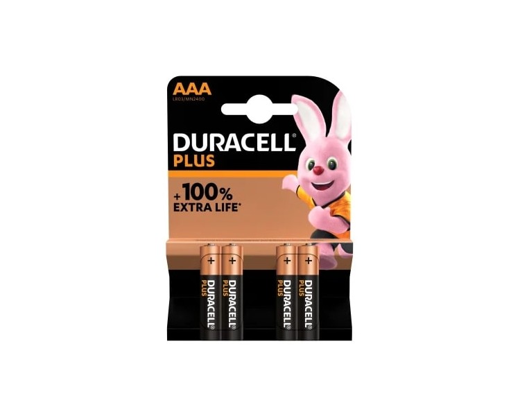 DURACELL | AAA MN2400 100% PlusPower | 4 Pezzi DURACELL | AAA MN2400 100% PlusPower | 4 Pezzi