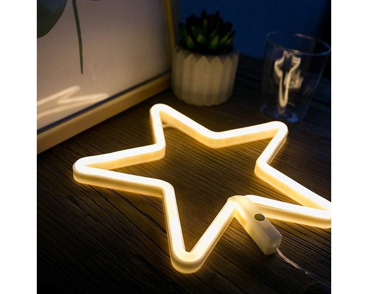 Stella di Natale LED Neon Bianco Caldo | 28,5x2x28,5 cm Stella di Natale LED Neon Bianco Caldo | 28,5x2x28,5 cm