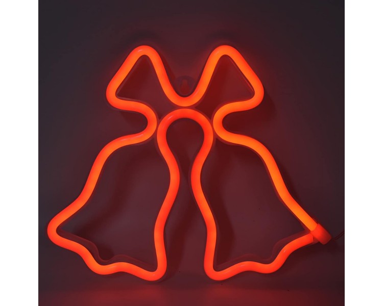 Campane di Natale LED Neon Rosso | 23,5x2x20 cm Campane di Natale LED Neon Rosso | 23,5x2x20 cm