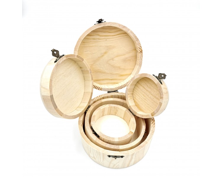 Scatole Legno Rotonde | 3 in 1