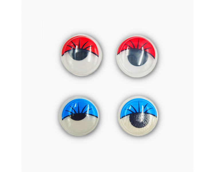 Occhi Socchiusi in Plastica|4 pz|Rosso/Blu Occhi Socchiusi in Plastica|4 pz|Rosso/Blu