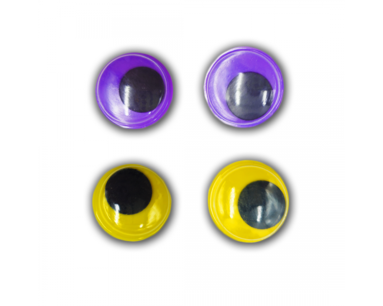 Occhi in Plastica|4 pz|Viola/Giallo Occhi in Plastica|4 pz|Viola/Giallo