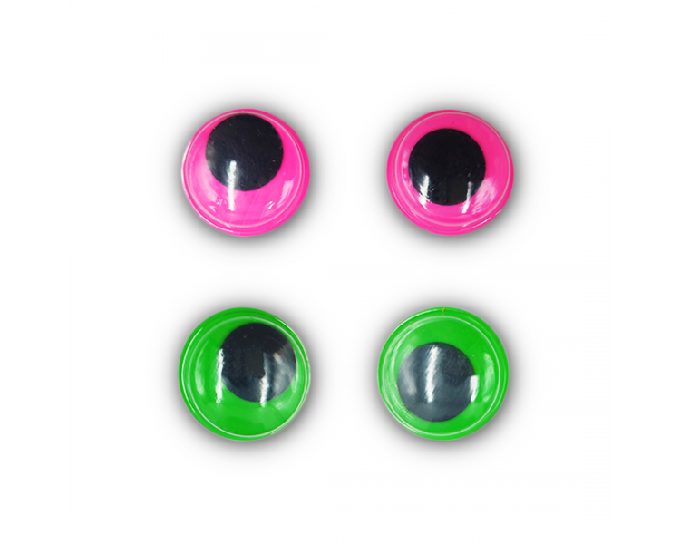 Occhi in Plastica|4 pz|Rosa/Verde Occhi in Plastica|4 pz|Rosa/Verde