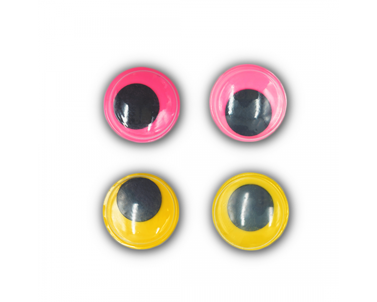 Occhi in Plastica|4 pz|Rosa/Giallo Occhi in Plastica|4 pz|Rosa/Giallo