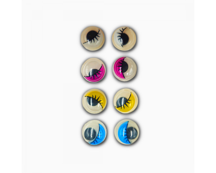 Occhi Socchiusi in Plastica|8 pz|Bianco/Viola/Giallo/Blu Occhi Socchiusi in Plastica|8 pz|Bianco/Viola/Giallo/Blu
