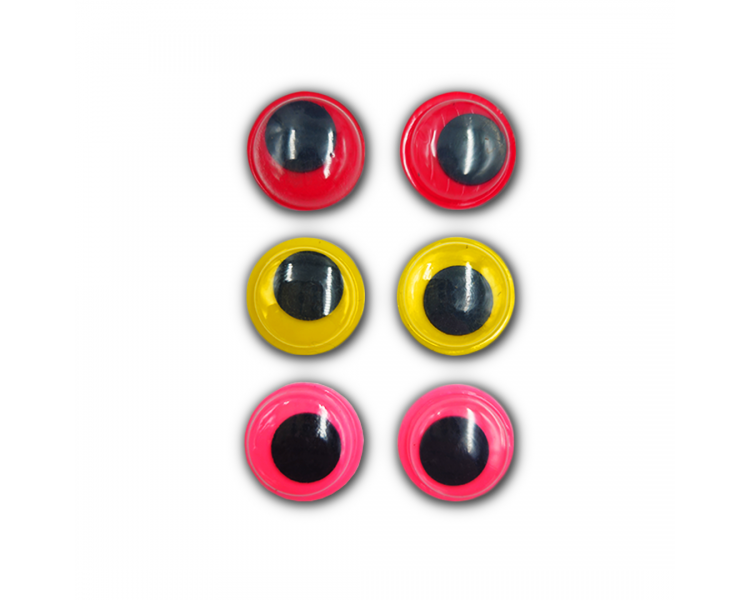 Occhi in Plastica|6 pz|Rosso/Giallo/Rosa Occhi in Plastica|6 pz|Rosso/Giallo/Rosa