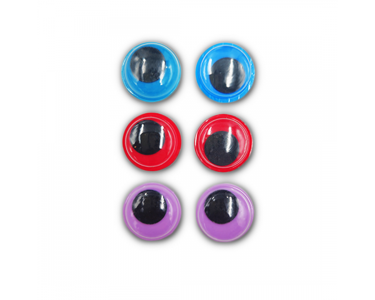Occhi in Plastica|6 pz|Blu/Rosso/Viola Occhi in Plastica|6 pz|Blu/Rosso/Viola