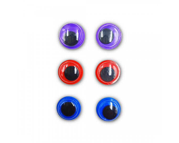 Occhi in Plastica|6 pz|Viola/Rosso/Blu Occhi in Plastica|6 pz|Viola/Rosso/Blu