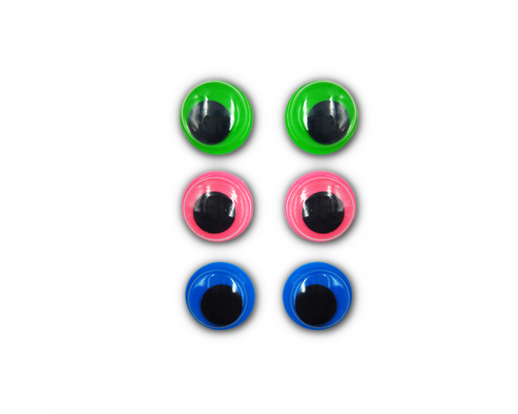 Occhi in Plastica|6 pz|Verde/Rosa/Blu Occhi in Plastica|6 pz|Verde/Rosa/Blu