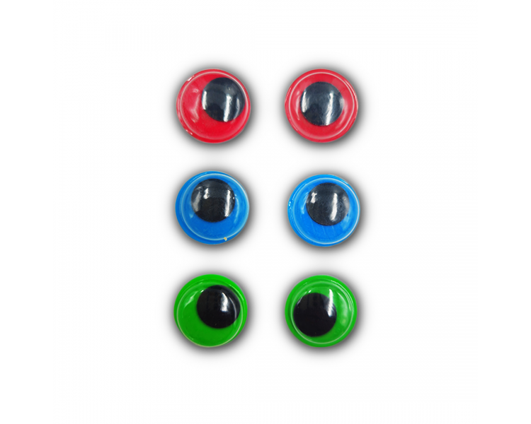 Occhi in Plastica|6 pz|Rosso/Blu/Verde Occhi in Plastica|6 pz|Rosso/Blu/Verde
