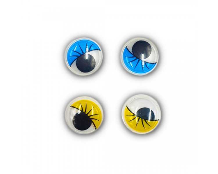 Occhi Socchiusi in Plastica|4 pz|Blu/Giallo Occhi Socchiusi in Plastica|4 pz|Blu/Giallo