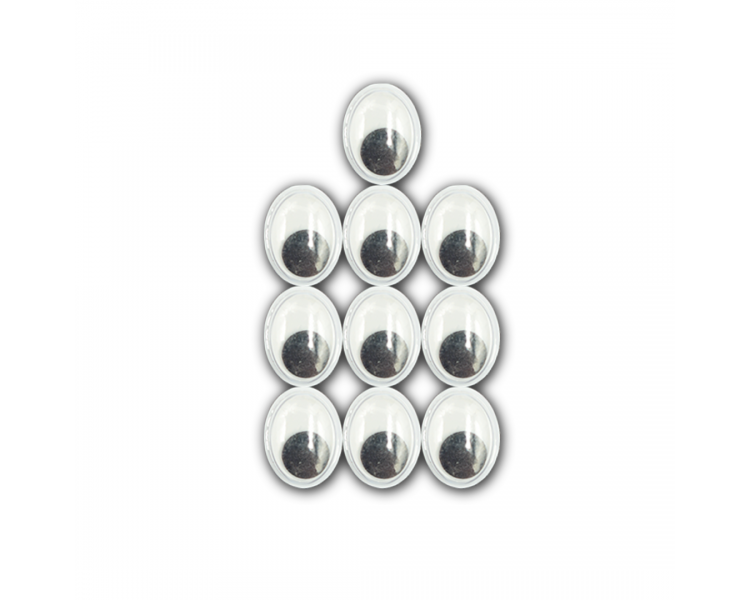 Occhi in Plastica Ovali|10 pz|Bianco Occhi in Plastica Ovali|10 pz|Bianco