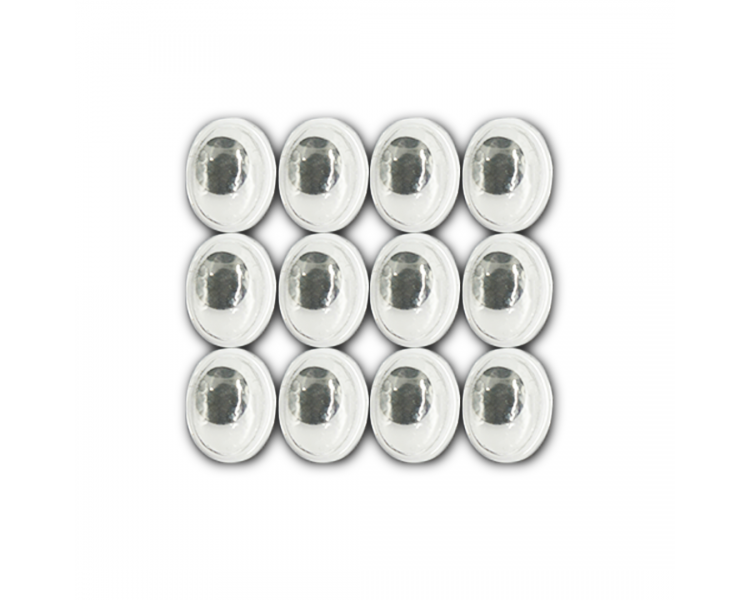 Occhi in Plastica Ovali|12 pz|Bianco Occhi in Plastica Ovali|12 pz|Bianco