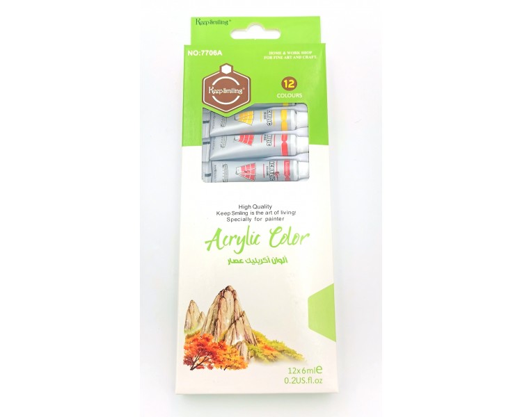 Set Colori Acrilici "KeepSmiling" | 12x6ml - 12 pezzi Set Colori Acrilici "KeepSmiling" | 12x6ml - 12 pezzi